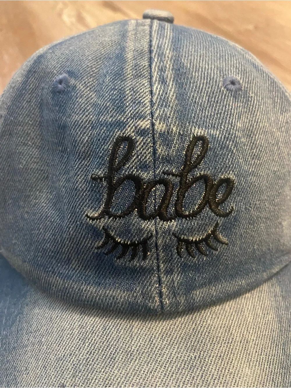 rue 21 Babe Eyelashes Women's Denim Cotton Baseball Cap